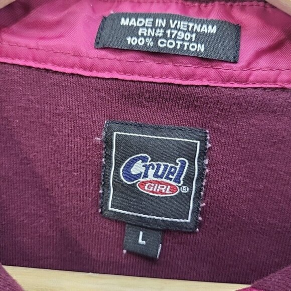 Cruel Girl Western Shirt Jr Sz L Large Maroon Pearl Snaps Cowgirl - Picture 8 of 15